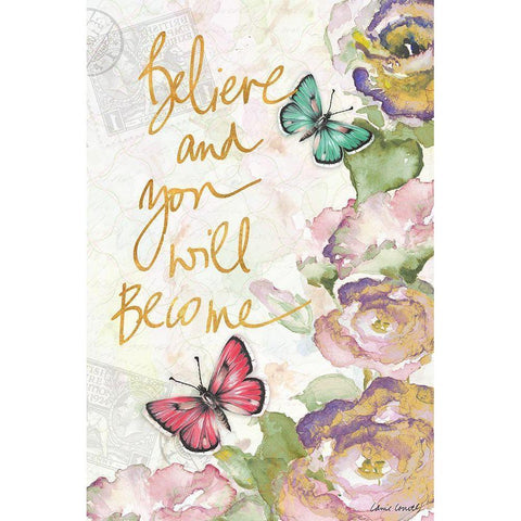 Springtime II Gold Ornate Wood Framed Art Print with Double Matting by Loreth, Lanie