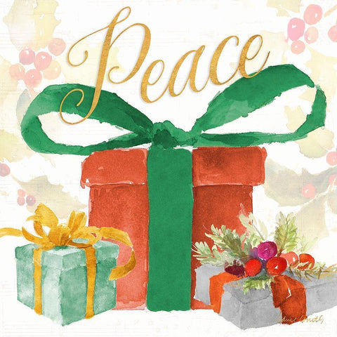 Presents and Notes IV Black Ornate Wood Framed Art Print with Double Matting by Loreth, Lanie