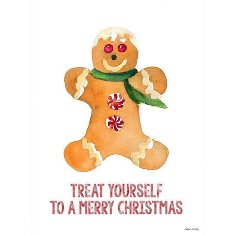 Holiday Gingerbread Man II White Modern Wood Framed Art Print by Loreth, Lanie