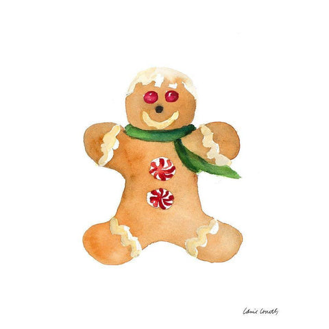 Gingerbread Man II White Modern Wood Framed Art Print by Loreth, Lanie