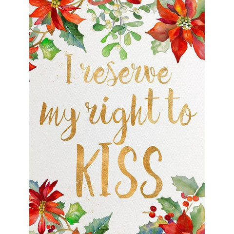 Holiday Kiss I White Modern Wood Framed Art Print by Loreth, Lanie