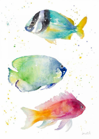 Tropical Fish II White Modern Wood Framed Art Print with Double Matting by Loreth, Lanie