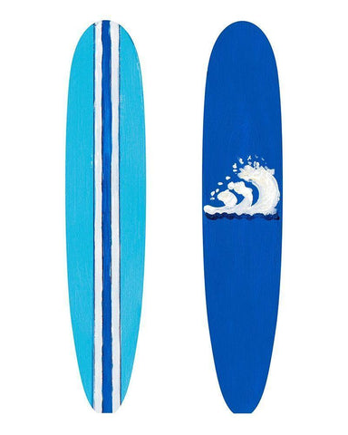 Blue Surf Boards Black Ornate Wood Framed Art Print with Double Matting by DeRice, Julie