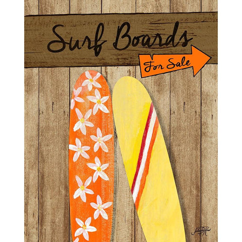 Surf Boards For Sale White Modern Wood Framed Art Print by DeRice, Julie