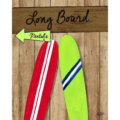 Long Board Rentals White Modern Wood Framed Art Print by DeRice, Julie