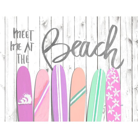 Meet Me at the Beach Gold Ornate Wood Framed Art Print with Double Matting by DeRice, Julie