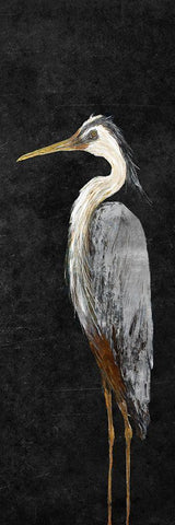Heron on Black I White Modern Wood Framed Art Print with Double Matting by DeRice, Julie