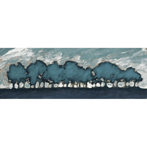 Tree Row Sunset White Modern Wood Framed Art Print by Meneely, Dan