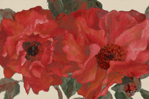 Sen~orita Peonies White Modern Wood Framed Art Print with Double Matting by Loreth, Lanie