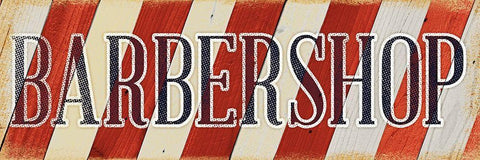 Barbershop Black Ornate Wood Framed Art Print with Double Matting by SD Graphics Studio