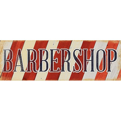 Barbershop White Modern Wood Framed Art Print by SD Graphics Studio