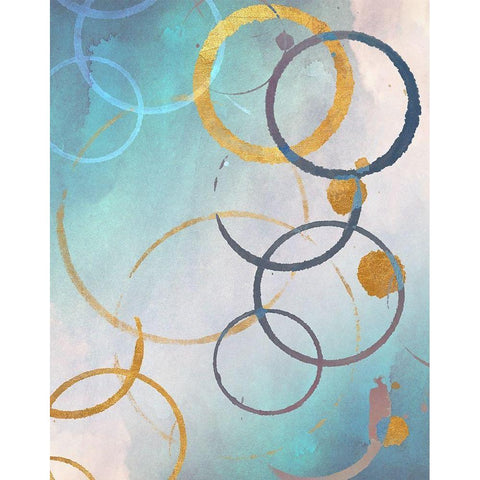 Color Rings Black Modern Wood Framed Art Print with Double Matting by SD Graphics Studio