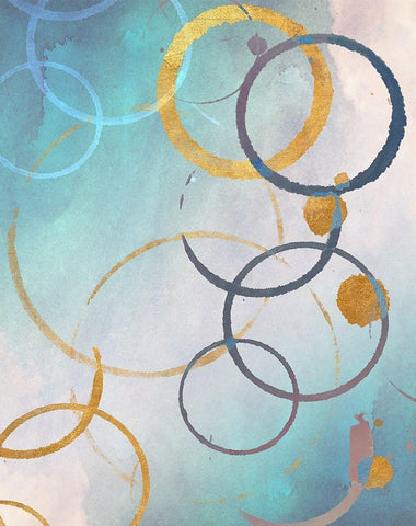 Color Rings White Modern Wood Framed Art Print with Double Matting by SD Graphics Studio