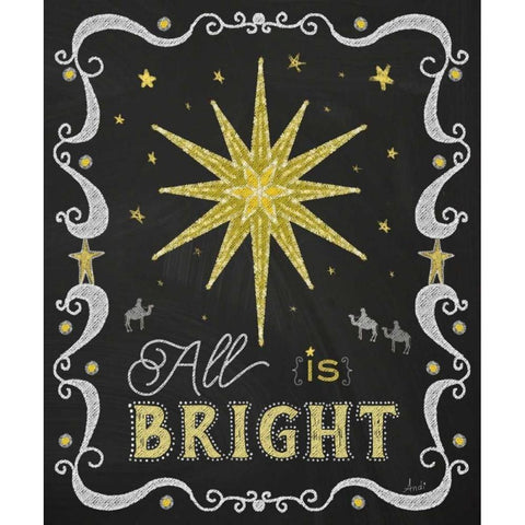 Christmas Night Chalk II White Modern Wood Framed Art Print by Metz, Andi