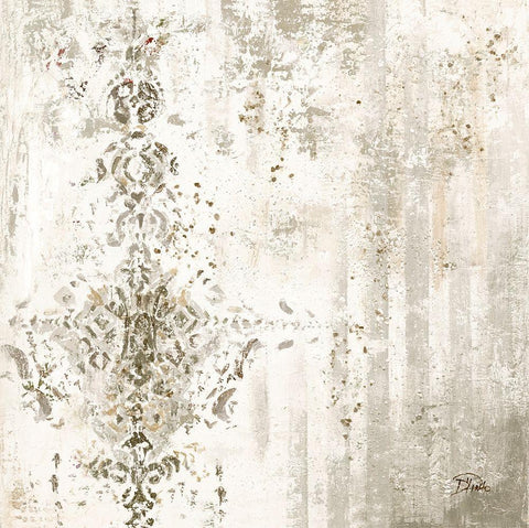 Worn Out Neutral White Modern Wood Framed Art Print with Double Matting by Pinto, Patricia