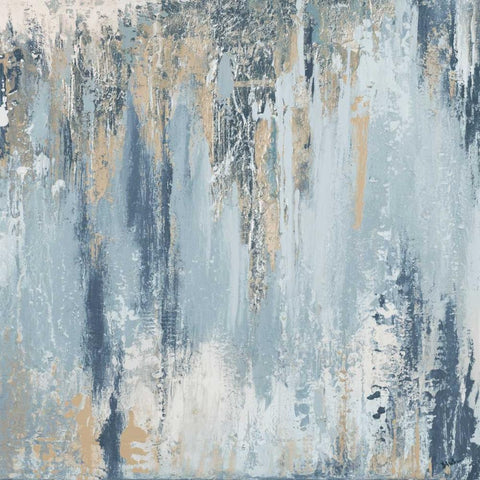 Blue Illusion Square II White Modern Wood Framed Art Print by Pinto, Patricia