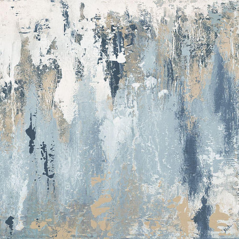 Blue Illusion Square III Black Ornate Wood Framed Art Print with Double Matting by Pinto, Patricia