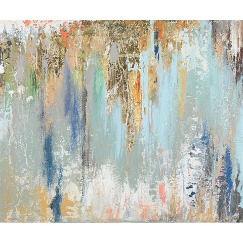 Blue Gold Illusion II White Modern Wood Framed Art Print by Pinto, Patricia