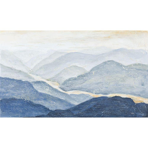 Blue Mountains Black Modern Wood Framed Art Print with Double Matting by Pinto, Patricia