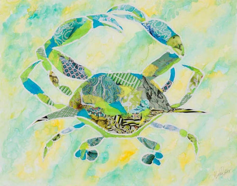 LaniKai Crab Black Ornate Wood Framed Art Print with Double Matting by Ritter, Gina