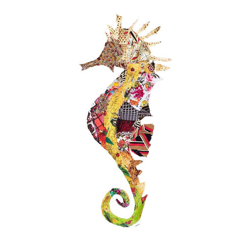 LaniKai Seahorse on White White Modern Wood Framed Art Print with Double Matting by Ritter, Gina