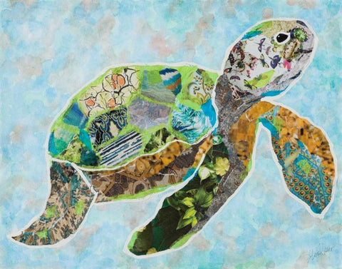 LaniKai Turtle Black Ornate Wood Framed Art Print with Double Matting by Ritter, Gina