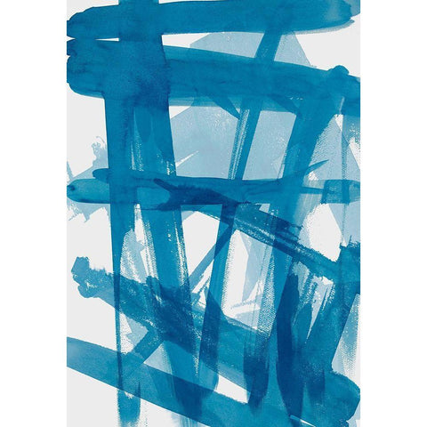 Blue March White Modern Wood Framed Art Print by SD Graphics Studio