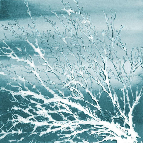 Deep Coral Square II Gold Ornate Wood Framed Art Print with Double Matting by Loreth, Lanie