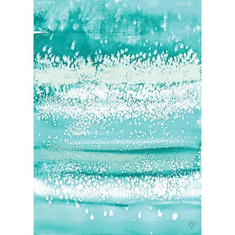 Teal Windy White Modern Wood Framed Art Print by Loreth, Lanie