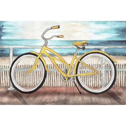 Coastal Bike Rides Gold Ornate Wood Framed Art Print with Double Matting by Medley, Elizabeth