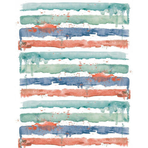 Fashion Watercolor Stripes Black Modern Wood Framed Art Print by Pinto, Patricia