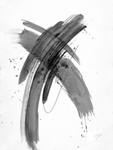 Black Wash II White Modern Wood Framed Art Print with Double Matting by Pinto, Patricia