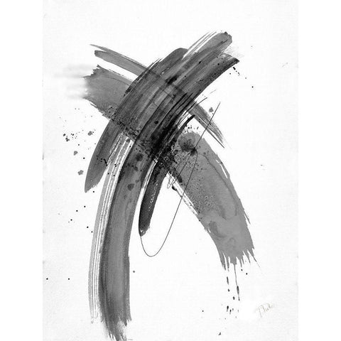 Black Wash II Black Modern Wood Framed Art Print by Pinto, Patricia