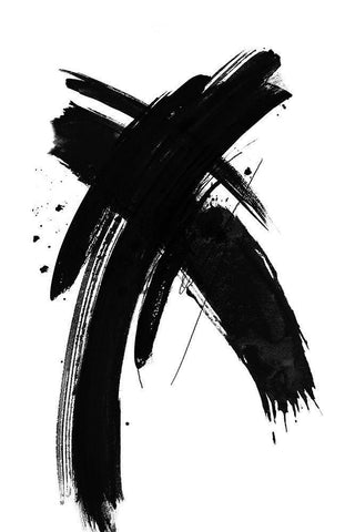 Black Wash I Black Ornate Wood Framed Art Print with Double Matting by Pinto, Patricia