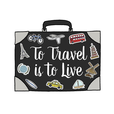 To Travel Is To Live White Modern Wood Framed Art Print with Double Matting by Edwins, Hugo