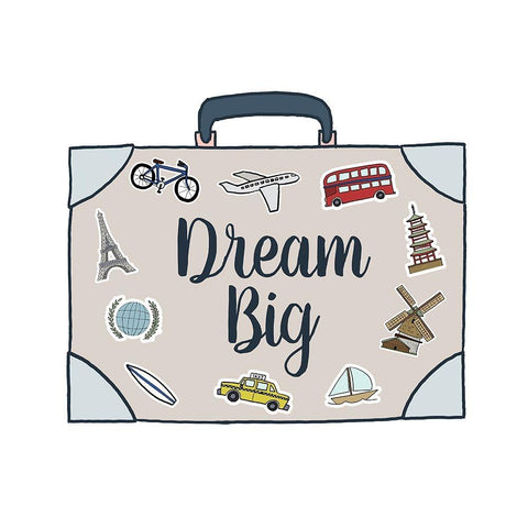 Dream Big White Modern Wood Framed Art Print by Edwins, Hugo