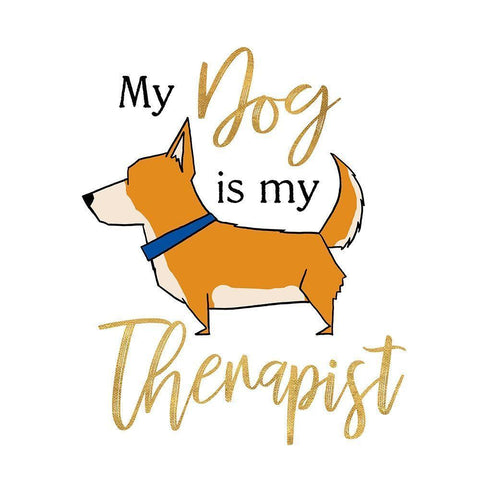 Puppy Positive V White Modern Wood Framed Art Print with Double Matting by Edwins, Hugo