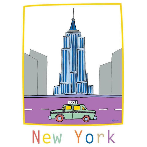 New York I Black Modern Wood Framed Art Print with Double Matting by Edwins, Hugo