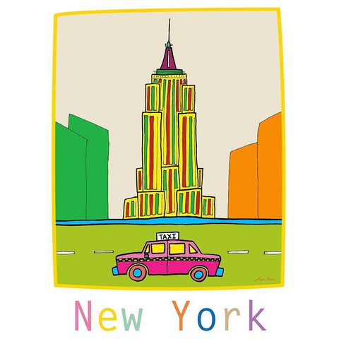 New York II Black Modern Wood Framed Art Print by Edwins, Hugo