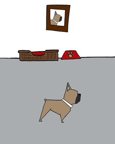 Another Doggy Dog Day III White Modern Wood Framed Art Print with Double Matting by Edwins, Hugo