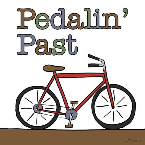 Pedalin Past White Modern Wood Framed Art Print with Double Matting by Edwins, Hugo
