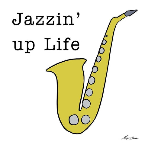 Jazzin Up Life White Modern Wood Framed Art Print by Edwins, Hugo