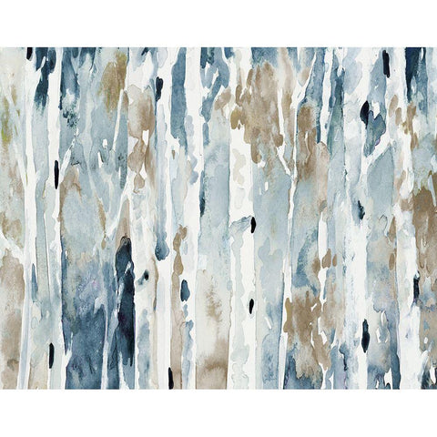 Blue Upon the Hill Black Modern Wood Framed Art Print with Double Matting by Loreth, Lanie