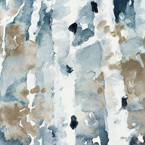 Blue Upon the Hill Square II White Modern Wood Framed Art Print with Double Matting by Loreth, Lanie