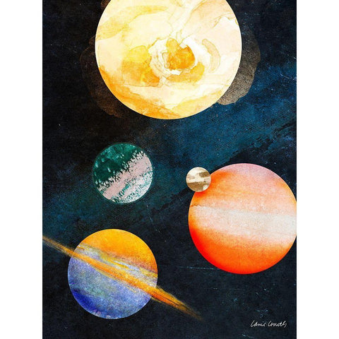 Outer Space Gold Ornate Wood Framed Art Print with Double Matting by Loreth, Lanie