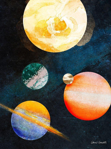 Outer Space White Modern Wood Framed Art Print with Double Matting by Loreth, Lanie