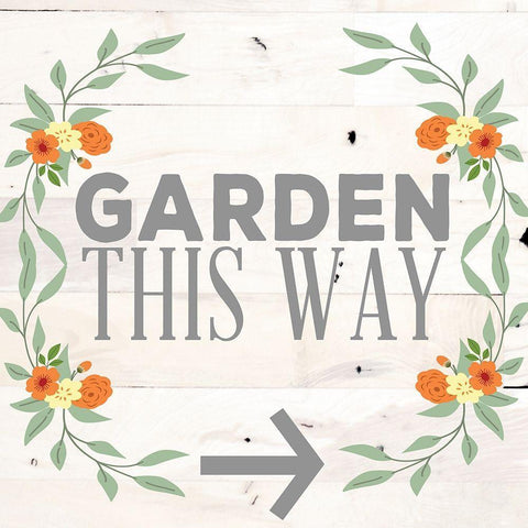Garden This Way Black Ornate Wood Framed Art Print with Double Matting by SD Graphics Studio