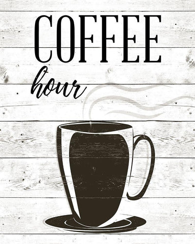 Coffee Hour Black Ornate Wood Framed Art Print with Double Matting by SD Graphics Studio