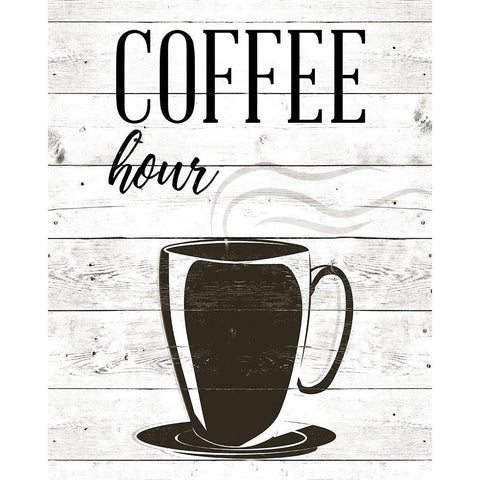 Coffee Hour White Modern Wood Framed Art Print by SD Graphics Studio