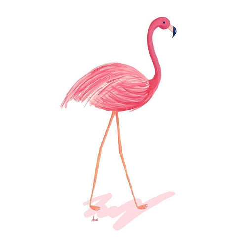 Flamingo Walk III Black Modern Wood Framed Art Print by Metz, Andi